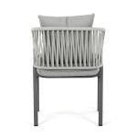 Zahradní židle, kov, polyratan, šedá, AZC-S1430 GREY