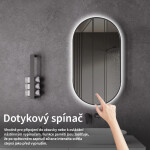 CERANO - Koupelnové LED zrcadlo Valto, kovový rám - černá matná - 40x60 CER-NT8144D-40X60