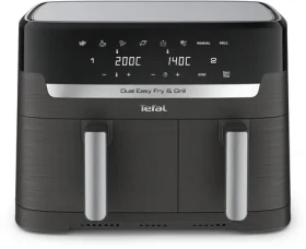 Tefal Dual Easy Fry Grill EY905B šedá / Horkovzdušná fritéza / 2700 W / 8,3 l / 8 programů (EY905B)