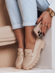 Dámské mokasíny s plochou podrážkou ELEGANCIO beige FashionStreet ZY0709 39