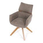 Jídelní židle, hnědá, látka, DCH-D1348 LAN2