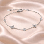 Náramek se zirkony Paulina - chirurgická ocel, Stříbrná 18 cm + 3 cm (prodloužení)