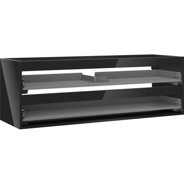 MEXEN - Box-A skříňka pro umyvadlo 140, 2 zásuvky, černá lesk 91AX0-1400-470-2-70