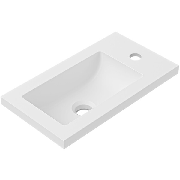 CERANO - Umyvadlo z litého mramoru Sora/Zola - bílá matná - 40x22 CER-679475