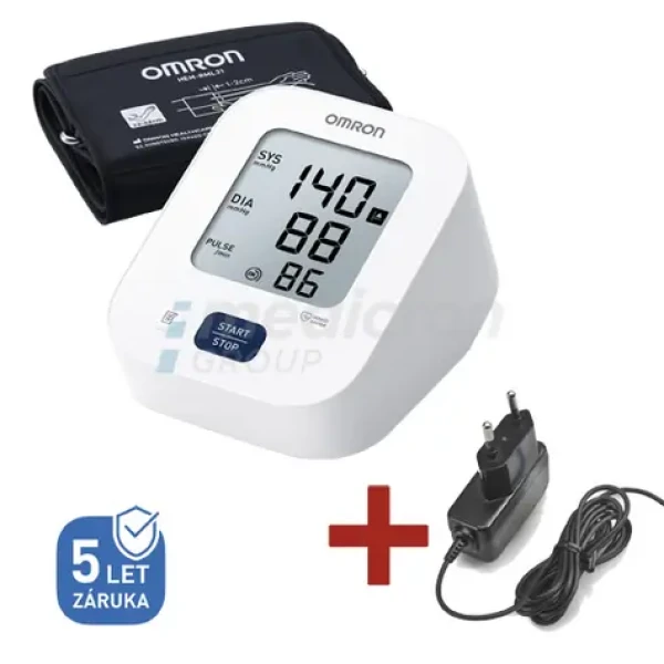 OMRON M2+AC bílá / Digitální tonometr se síťovým zdrojem (8595145035328)