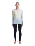 ICEBREAKER Wmns Merino 200 Oasis+ LS Crewe, Zincblu/Ecru Heather/Dawn/Cb (vzorek) velikost: S