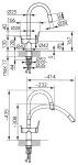 NOVASERVIS - Dřezová stojánková baterie Filtrata s elast. ram,černá-chrom BFT41B