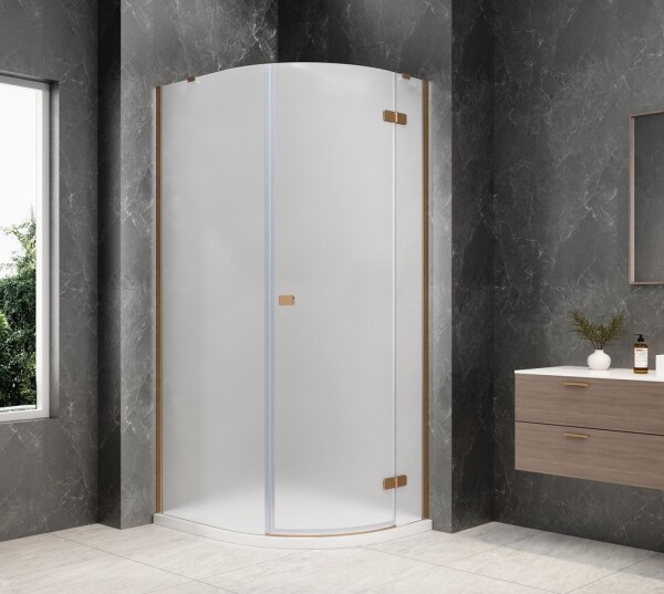 POLYSAN - GLOBE COPPER MATT čtvrtkruhový sprchový kout 800x900, matné sklo, pravé GB2890MRPG