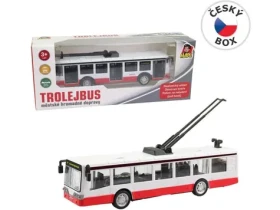 MaDe 09026 - Trolejbus kovový na zpětný chod, 16 cm