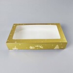 Dortisimo Vánoční krabice na cukroví zlato-bílá nepromastitelná (35 x 20 x 6 cm)