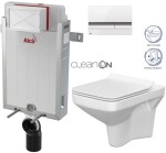 ALCADRAIN Renovmodul - předstěnový instalační systém s bílým/ chrom tlačítkem M1720-1 + WC CERSANIT CLEANON COMO + SEDÁTKO AM115/1000 M1720-1 CO1