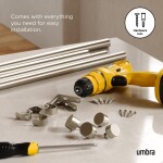 Stříbrná roztažitelná dvojitá garnýž 91-168 cm Umbra CAPPA