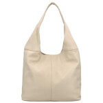 Trendy kožená dámská kabelka na rameno Betania, krémová