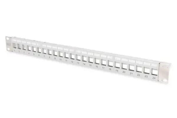 Digitus Patch panel 24 port stíněný černý / Patch panel / 1U / CAT5e, CAT6, CAT6A (DN-91411-LF)