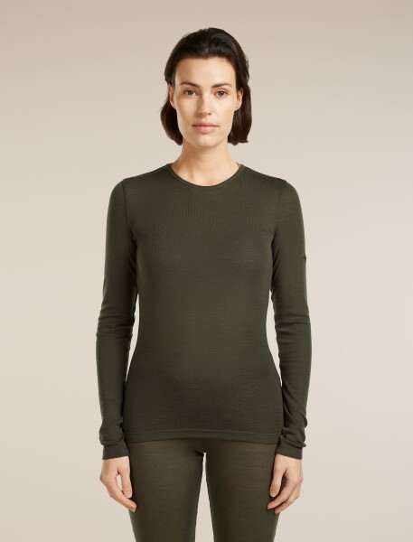 Dámské merino triko dlouhý rukáv ICEBREAKER Wmns 175 Everyday LS Crewe, Dark Loden velikost: M