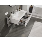 MEXEN/S - Rivel koupelnová skříňka 90 cm s umyvadlem Vela, 1 šuplík, reliéf , bílá mat 91A20-09023-1-BF01-W23M01