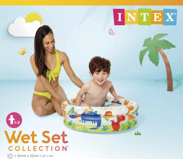 Bazén dinosaurus 3 kruhový pro miminka 1-3 roky 61x22cm - Alltoys Intex