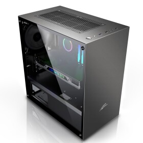 EVOLVEO M4 černá / M-ATX / 1x USB 3.0 + 2x USB 2.0 / 1x 120 mm / bez zdroje / průhledná bočnice / RGB (CAEM4)