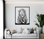 Strom života lev dekorace na zeď Rozměr (cm): 38 x 30, Dekor: Černá