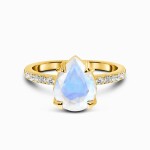 Royal Fashion prsten 14k zlato Vermeil GU-DR8346R-YELLOWGOLD-MOONSTONE-TOPAZ Velikost: 6 (EU: 51-53)