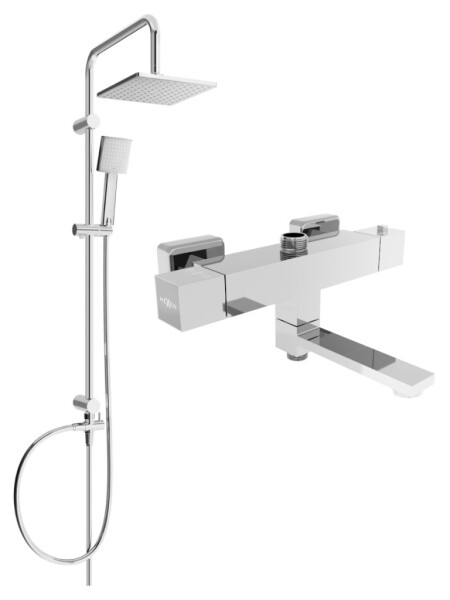 MEXEN/S - Tord sprchový sloup včetně sprchové termostatické baterie Cube, chrom 77910200-00