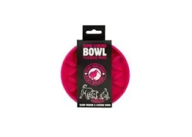 KIWI WALKER Lízací miska Flower Mini růžová / Proti hltání / průměr 14 cm (FDP-711)