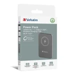 Verbatim Charge 'n' Go šedá / Magnetická bezdrátová powerbanka / 10000 mAh / USB-C / MagSafe / 15-20W (32249)