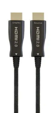 Gembird Active Optical HDMI kabel s Ethernetem 50m / 4K UHD 60Hz / AOC / zlacené konektory / černá (CCBP-HDMI-AOC-50M)