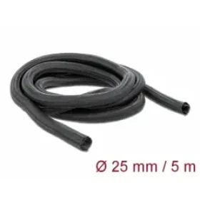 Delock Samouzavírací pletené opláštění černá / 5 m x 25 mm (18920)