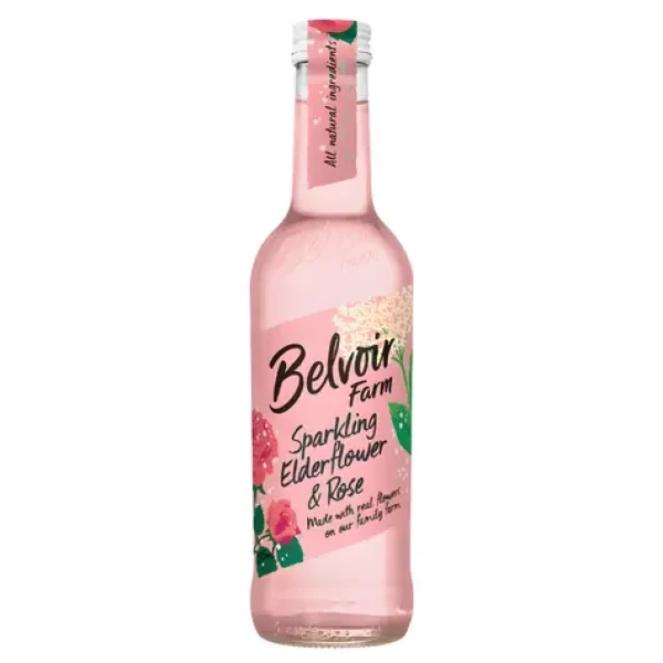 Belvoir Farm Drinks Perlivý nápoj bez a růže 275 ml / Nápoj / Perlivý / Bezinka a růže / 275 ml (1283099)