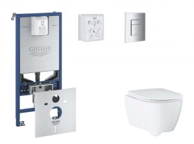 GROHE - Rapid SLX Set předstěnové instalace, klozetu, sedátka SoftClose a tlačítka Skate Cosmopolitan, chrom SANI11BB2110