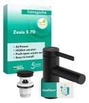 HANSGROHE - Zesis S Umyvadlová baterie s výpustí Push-Open, CoolStart, matná černá 74715670