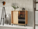 Massivo.cz Komoda s barem (vinotékou) Modern Loft 1d/1s, dub, masiv