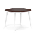 Massivo.cz Jídelní stůl Belluno Elegante 90 cm, bílý-ořech, kulatý, borovice, masiv