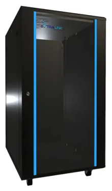 Extralink Rack 22U 600x800 černá / Stojanový rozvaděč / 19" / skleněné dveře / nosnost 726 kg (EX.14398)