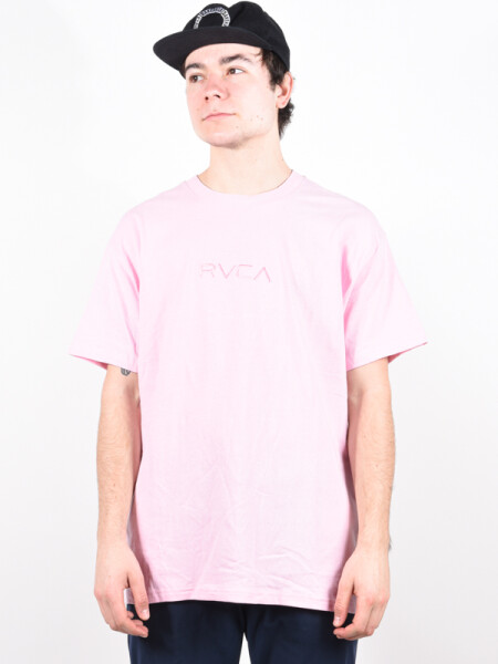 RVCA EMBROIDERED CHALKY PINK pánské tričko s krátkým rukávem - M