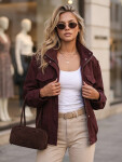 Dámská semišová bomberka v barvě bordó od FashionStreet TY5915 L