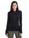 Dámská merino mikina s kapucí ICEBREAKER Wmns 260 Quantum IV LS Zip Ho, Black velikost: M