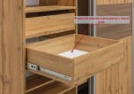 Nábytek Mikulík Skříň ONYX 3 - 2x dveře dělené + 1x zrcadlo (š 210-270 cm/v 220 cm) ROZMĚR: (š/v/h) 220 x 220 x 60 cm