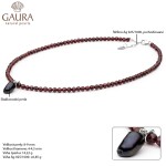 Korálkový náhrdelník Luz - keshi perla, granát, stříbro 925/1000, Červená 40 cm + 3 cm (prodloužení)