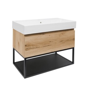 Koupelnová skříňka s umyvadlem SAT B-WAY 59x30x45 cm dub mat BWAY60OAKFU2 BWAY60OAKFU2