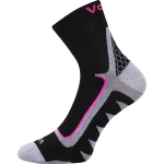 VOXX Ponožky sportovní slabé KRYPTOX černé s magentou (3 páry) 35-38 111196