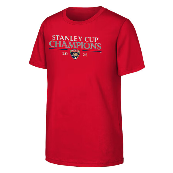 Fanatics Dětské tričko Florida Panthers NHL 2025 Stanley Cup Champions Signature Roster T-Shirt - Red Velikost: Dětské XL (13 - 15 let)