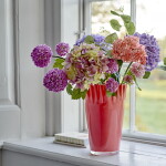 Bloomingville Skleněná váza Janine Orange 30 cm, oranžová barva, sklo