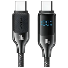USAMS HX Digital Display černá / Datový kabel / USB-C - USB-C / 100W / 1,2 m / Zinková slitina (SJ742USB01)