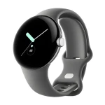 Google Pixel Watch LTE 41mm stříbrná, antracitový řemínek / Chytré hodinky / 1.2" AMOLED / 5ATM / LTE (GA04307-GB)