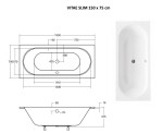 HOPA - Obdélníková vana VITAE SLIM - Nožičky k vaně - S nožičkami, Rozměr vany - 150 × 75 cm VANVITAE150SLIM+OLVPINOZ