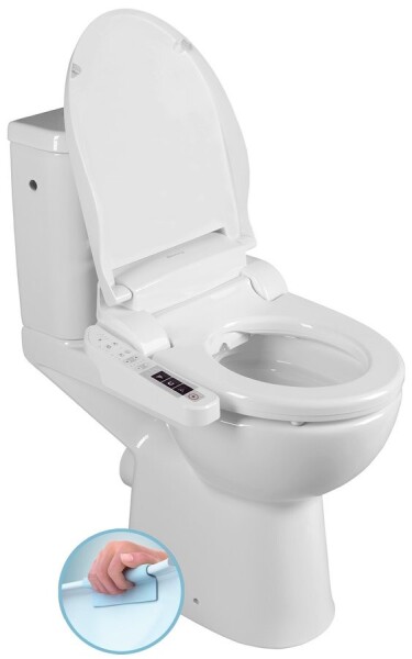 SAPHO - HANDICAP WC kombi zvýšený sedák s elektronickým bidetem BLOOMING EKO PLUS, Rimless, zadní odpad, bílá NB-1160D-1