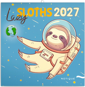 Kalendář 2027 poznámkový: Pohodoví lenochodi, 30 x 30 cm