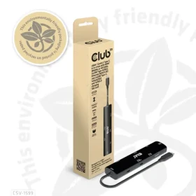 CLUB3D USB4 hub černá / USB-C hub 6v1 / HDMI 4K/120Hz / 2x USB-C / 2x USB-A / LAN / PD 100W (CSV-1599)